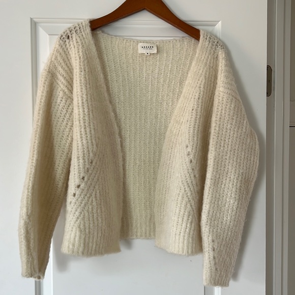 Sezane cream cardigan size small - Picture 2 of 5